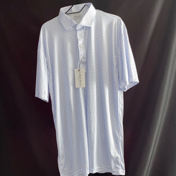 Calvin Klein Other - NWT COLLARS & CO MENS SIZE 2XLTALL Light Blue Grid POLO Shirt